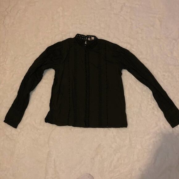 Loft Army Green Long Sleeve Blouse - Picture 1 of 6